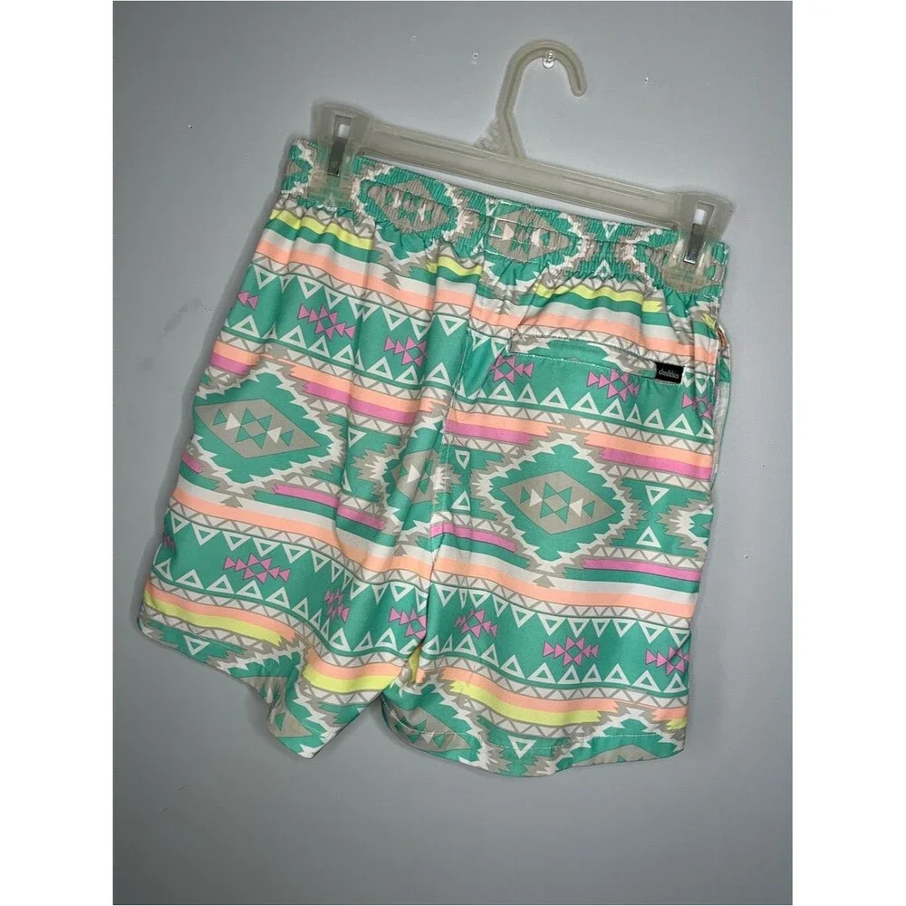 chubbies The En Fuegos Teal Geometric 5.5 Inch Classic Swim Trunks Size Small